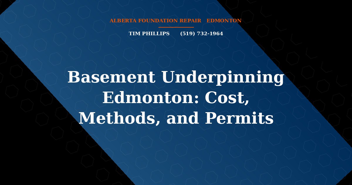 Basement Underpinning Edmonton: Cost, Methods, and Permits - Alberta Foundation Repair Edmonton