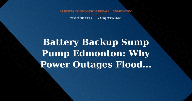Battery Backup Sump Pump Edmonton: Why Power Outages Flood Basements - Alberta Foundation Repair Edmonton