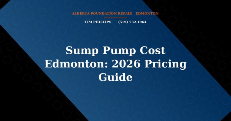 Sump Pump Cost Edmonton: 2026 Pricing Guide - Alberta Foundation Repair Edmonton