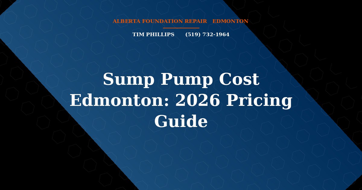 Sump Pump Cost Edmonton: 2026 Pricing Guide - Alberta Foundation Repair Edmonton