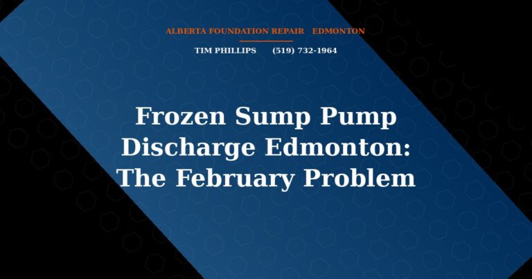 Frozen Sump Pump Discharge Edmonton: The February Problem - Alberta Foundation Repair Edmonton