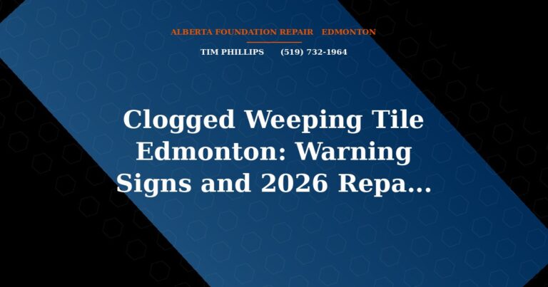 Clogged Weeping Tile Edmonton: Warning Signs and 2026 Repair Costs - Alberta Foundation Repair Edmonton