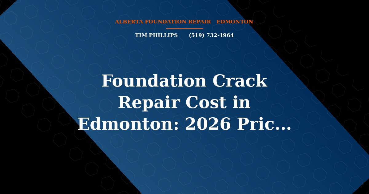 Foundation Crack Repair Cost in Edmonton: 2026 Pricing Guide - Alberta Foundation Repair Edmonton