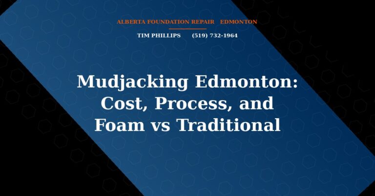 Mudjacking Edmonton: Cost, Process, and Foam vs Traditional - Alberta Foundation Repair Edmonton