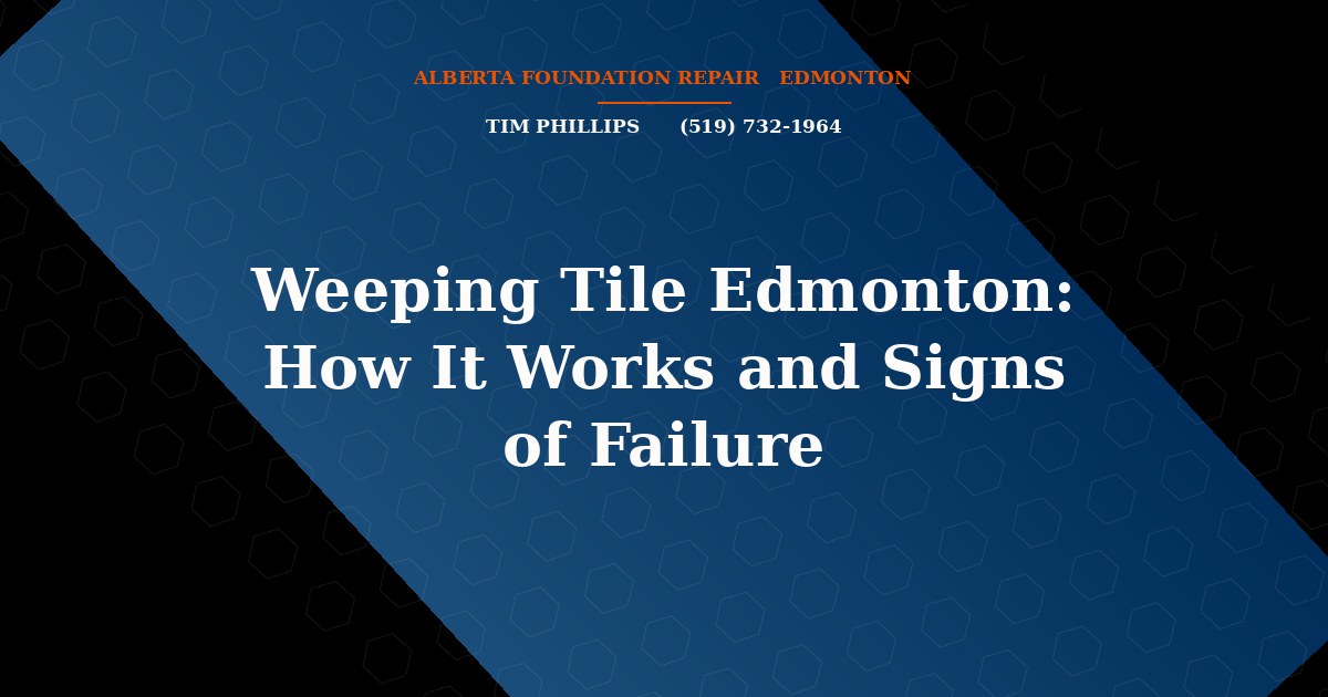 Weeping Tile Edmonton: How It Works and Signs of Failure - Alberta Foundation Repair Edmonton