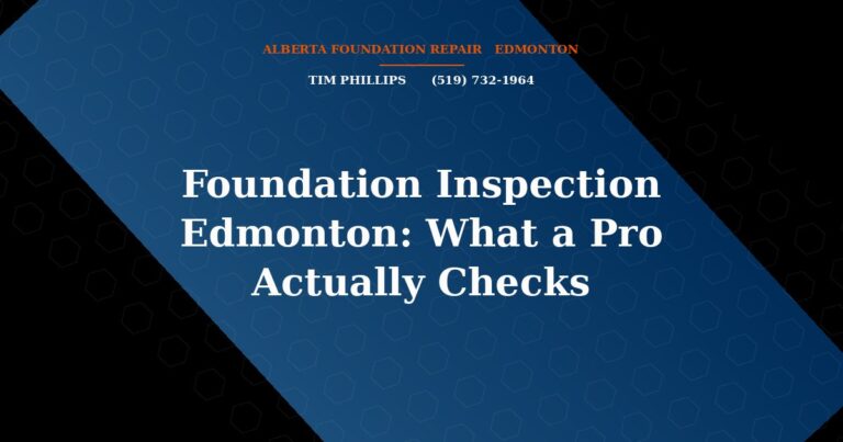 Foundation Inspection Edmonton: What a Pro Actually Checks - Alberta Foundation Repair Edmonton