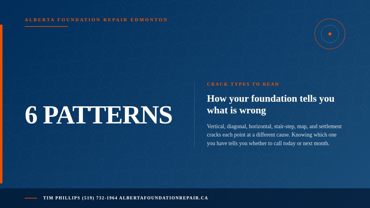 Types of Foundation Cracks in Edmonton: Which Ones Are Serious — key fact visual from Alberta Foundation Repair