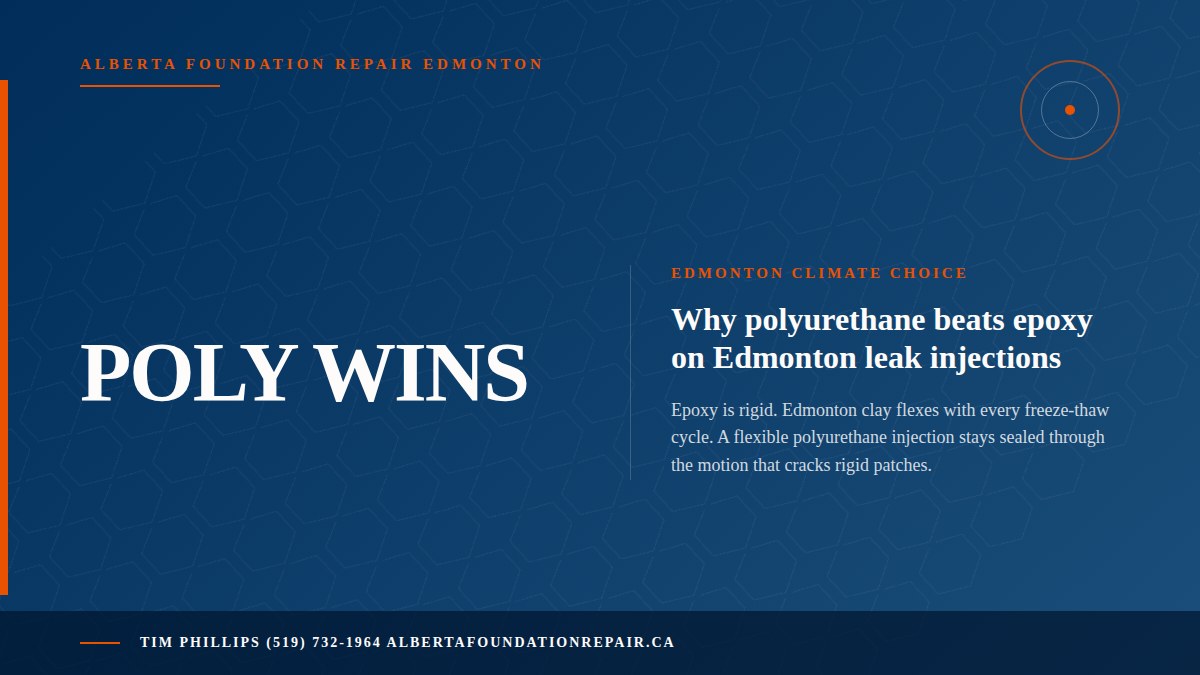 Epoxy vs. Polyurethane Injection: What Edmonton’s Climate Demands — key fact visual from Alberta Foundation Repair