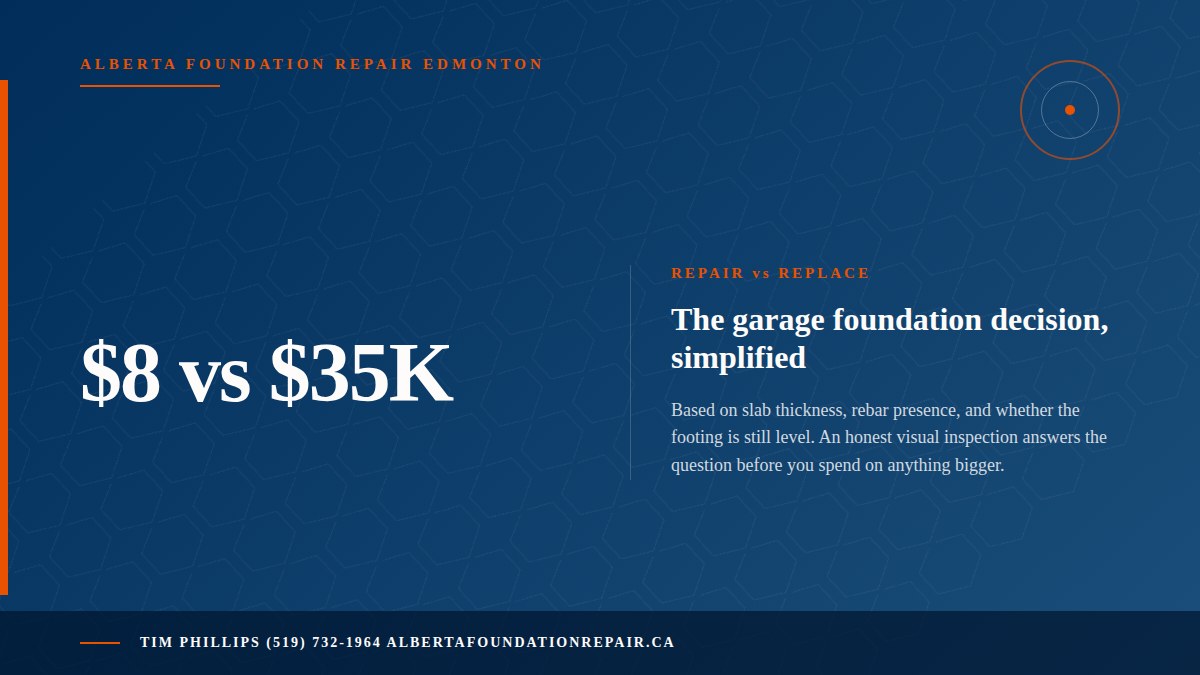 Garage Foundation Repair Edmonton: Repair or Replace? — key fact visual from Alberta Foundation Repair