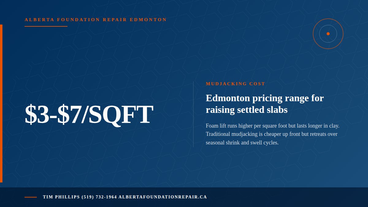 Mudjacking Edmonton: Cost, Process, and Foam vs Traditional — key fact visual from Alberta Foundation Repair