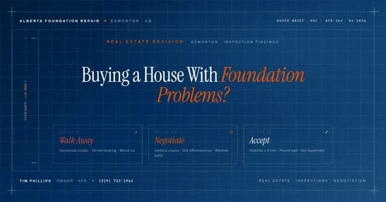 Alberta Foundation Repair Edmonton home buyer decision cover walk away negotiate accept