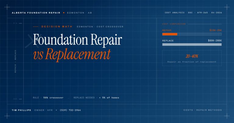 Alberta Foundation Repair Edmonton repair versus replacement cost crossover chart cover