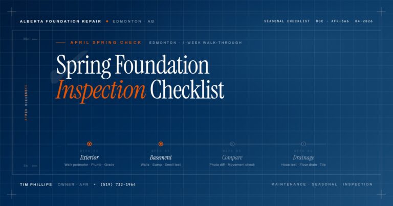 Alberta Foundation Repair Edmonton April 4-week spring inspection timeline cover